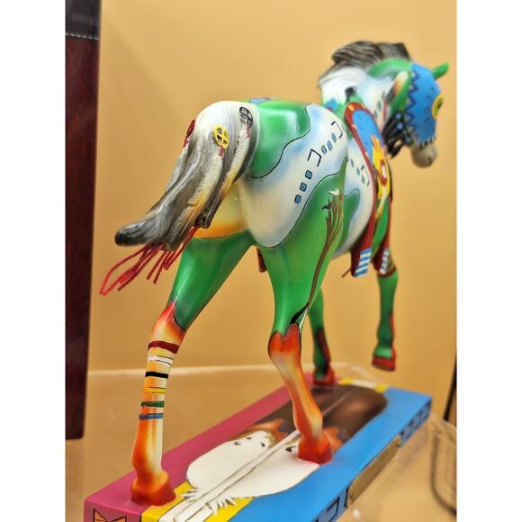 The Trail Of Painted Ponies RITES OF PASSAGE Figurine. Artist: Black Pinto Horse - Picture 8 of 10